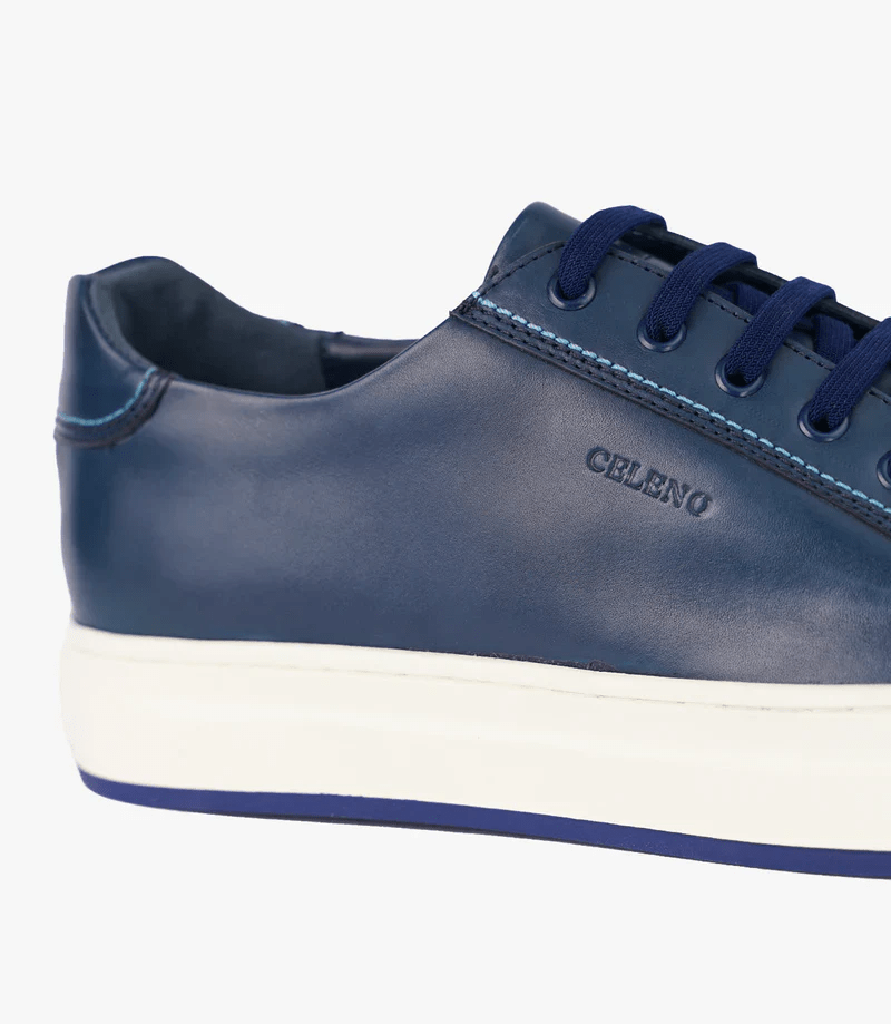 BASKET ROGUE en Cuir, Bleu Nuit– CL6073 - Celeno - Afrique