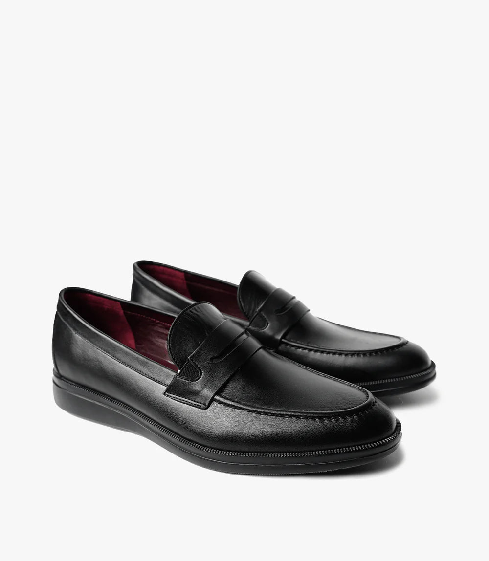 MOCASSIN LEO EN CUIR, NOIR – CL450 - Celeno - Afrique