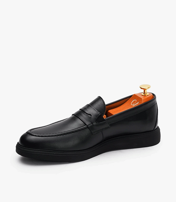 MOCASSIN LEO en Cuir, Noir – CL438