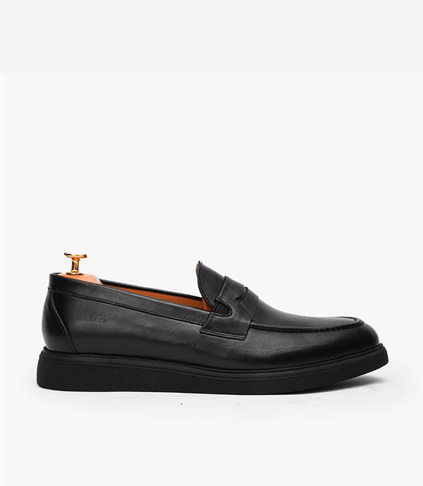 MOCASSIN LEO en Cuir, Noir – CL438