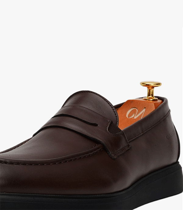 MOCASSIN LEO en Cuir, Marron – CL438