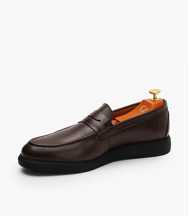 MOCASSIN LEO en Cuir, Marron – CL438