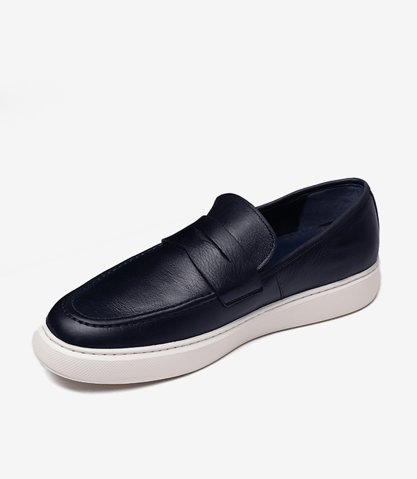 MOCASSIN ADDLER en Cuir, Bleu Marine – CL6044