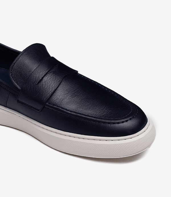 MOCASSIN ADDLER en Cuir, Bleu Marine – CL6044